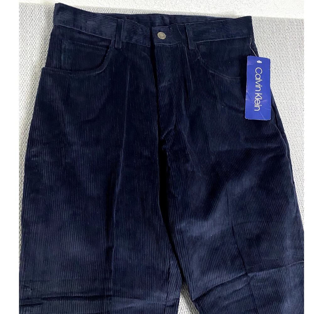 Vtg Calvin Klein Corduroy Pants 33X35 Blueberry Relaxed Straight Omega Stitch